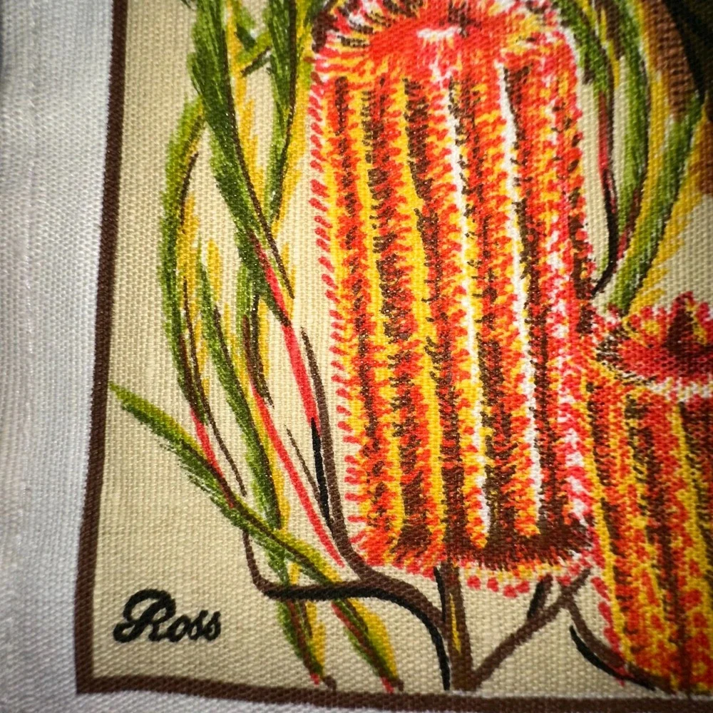 Vintage Tea‎ Towel ROSS Retro Australian The Jolly Swagman Linen Cotton Unused